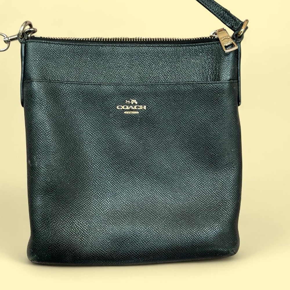 Coach Black Leather Crossbody Bag with Signature Hardware